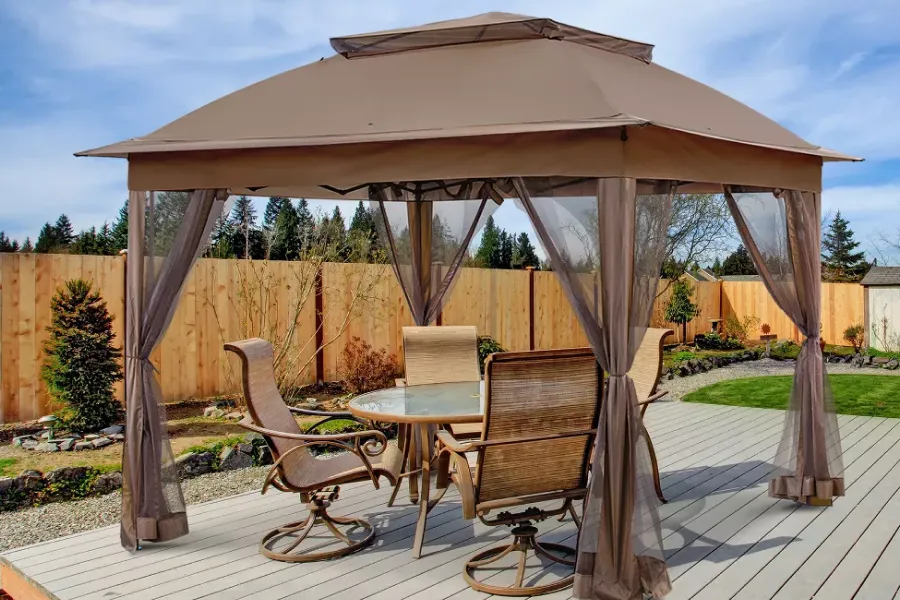 heavy duty pop up gazebo with netting and curtains